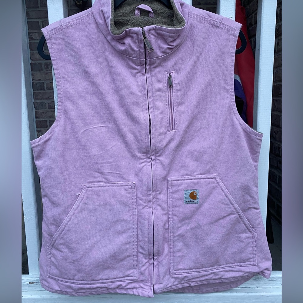 Women’s Carhartt Work Vest Fleece Lined Medium Jacket - Light Pastel Purple/Pink